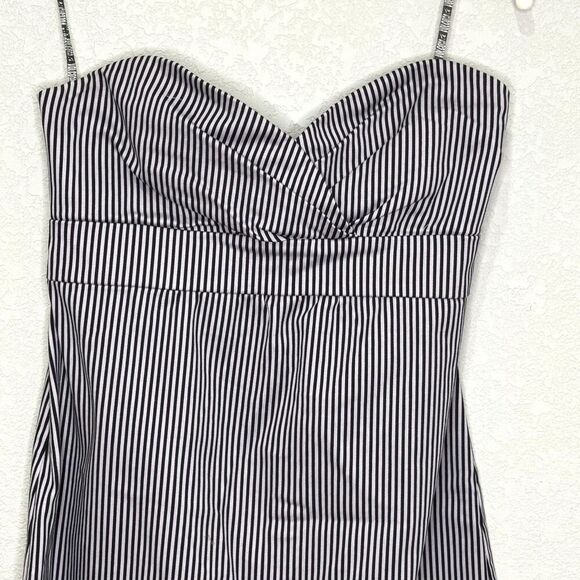 Volcom Frochickie Dress Womens Small Black White Stripe Strapless Zip Cotton - Picture 4 of 11